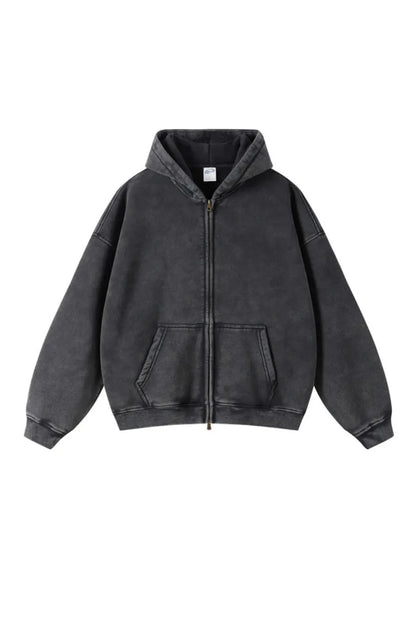 Men's Zipped Hoodie Heavyweight Cotton Blend Full Zip Casual Everyday Fleece Sweatshirt Warm Structured Fit Jacket S-2XL