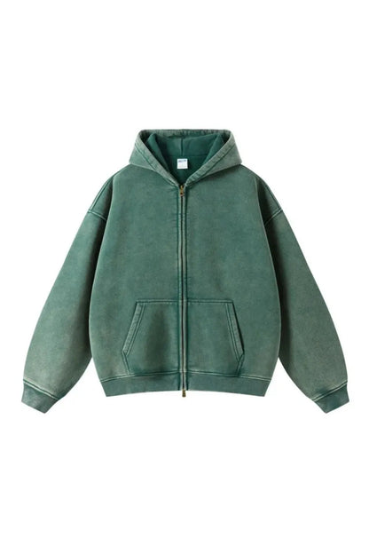 Men's Zipped Hoodie Heavyweight Cotton Blend Full Zip Casual Everyday Fleece Sweatshirt Warm Structured Fit Jacket S-2XL