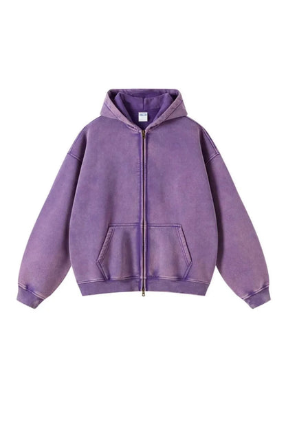 Men's Zipped Hoodie Heavyweight Cotton Blend Full Zip Casual Everyday Fleece Sweatshirt Warm Structured Fit Jacket S-2XL