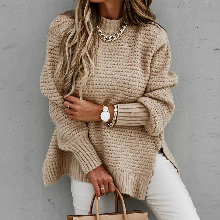 Women's Oversized Knitted Jumper Chunky Warm Layering Sweater