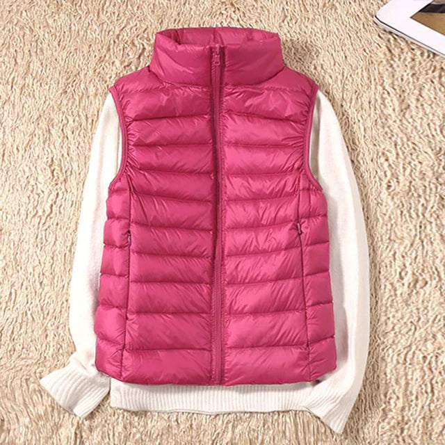 Women's Sleeveless Puffer Vest Lightweight Warm Quilted Gilet Layering