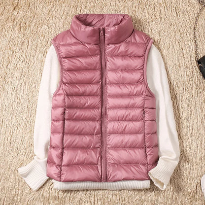 Women's Sleeveless Puffer Vest Lightweight Warm Quilted Gilet Layering