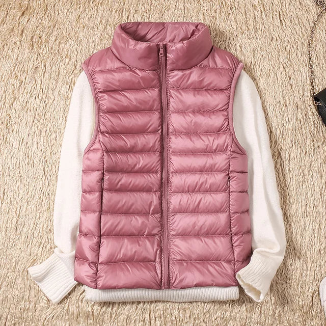 Women's Sleeveless Puffer Vest Lightweight Warm Quilted Gilet Layering