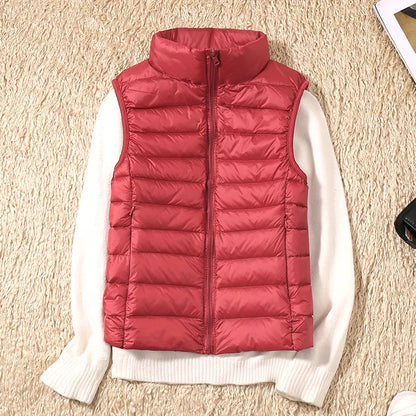 Women's Sleeveless Puffer Vest Lightweight Warm Quilted Gilet Layering