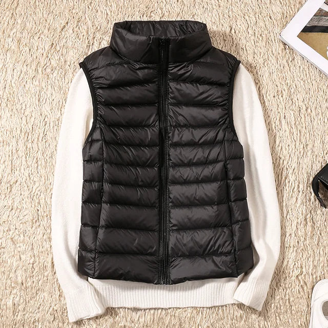 Women's Sleeveless Puffer Vest Lightweight Warm Quilted Gilet Layering