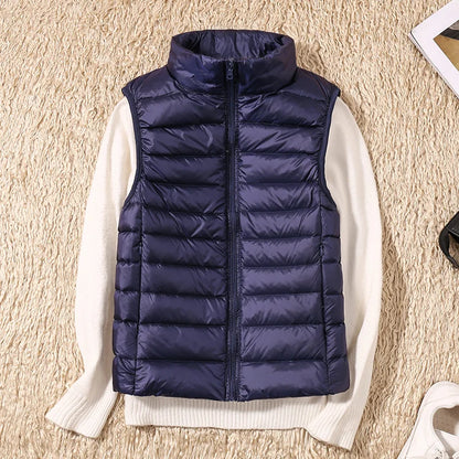 Women's Sleeveless Puffer Vest Lightweight Warm Quilted Gilet Layering