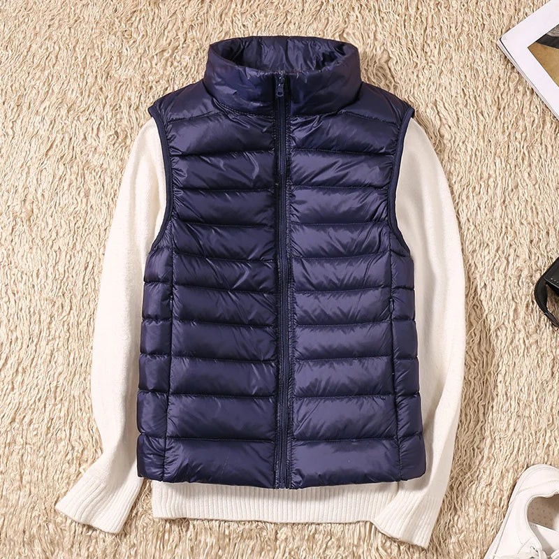Women's Sleeveless Puffer Vest Lightweight Warm Quilted Gilet Layering