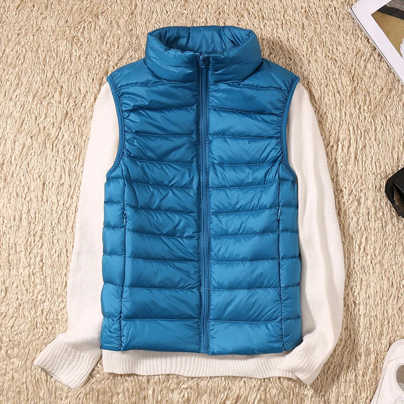 Women's Sleeveless Puffer Vest Lightweight Warm Quilted Gilet Layering