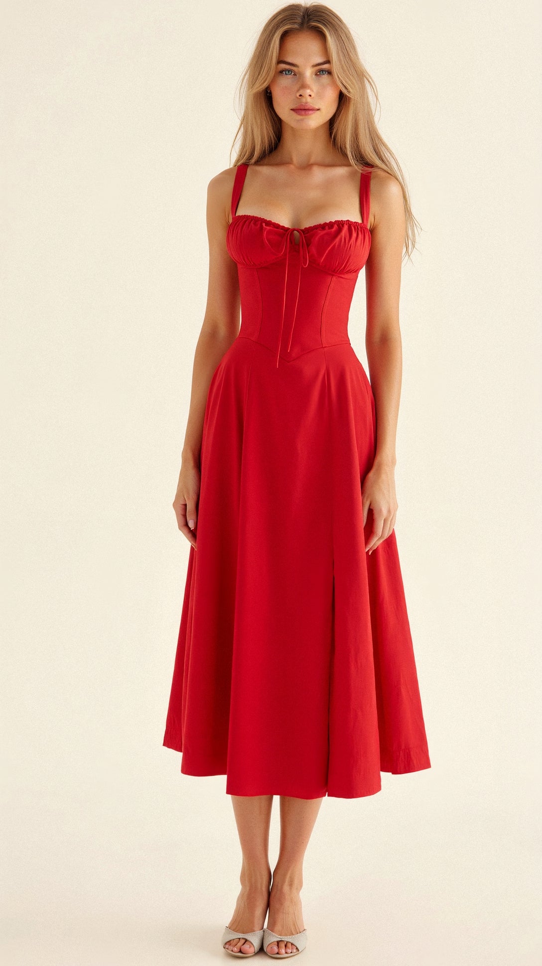 Kiana women's midi dress in Red