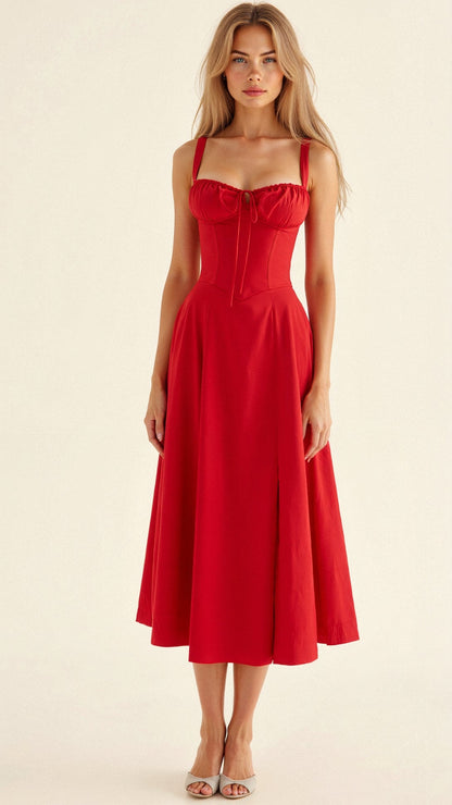 Kiana women's midi dress in Red