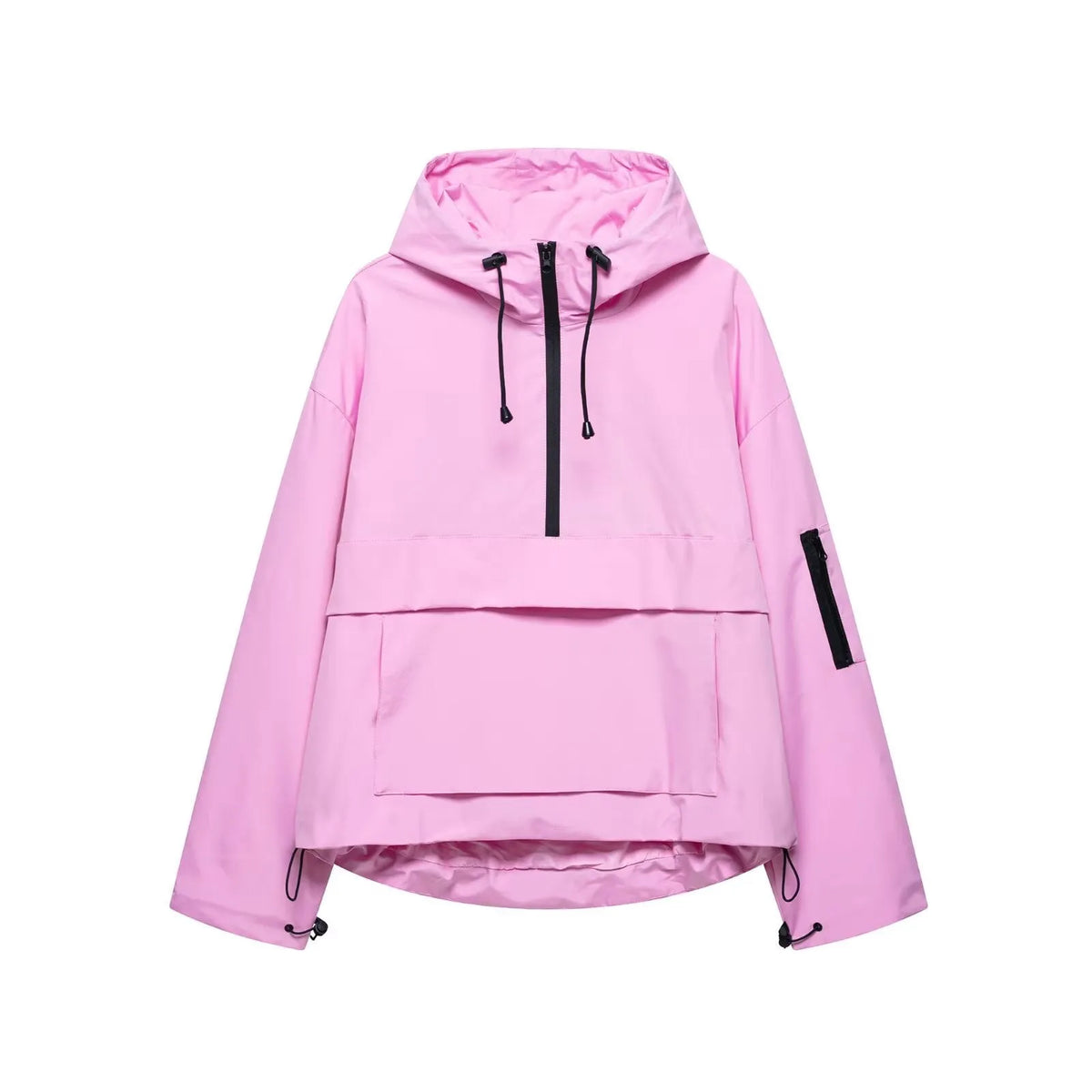 Women's Hooded Waterproof Jacket Three-Proof Windproof Rain Coat Lightweight Warm Casual Outdoor All-Weather Ladies Parka-1