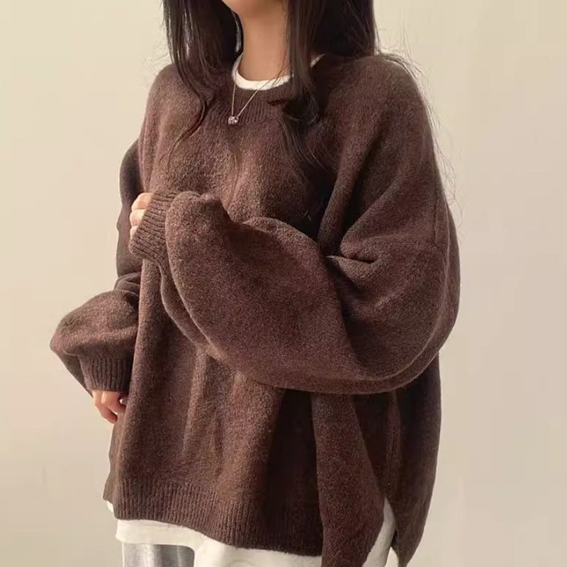 Women's Knit Sweater Long Sleeve Round Neck Cosy Knitwear Jumper Casual Warm Pullover Everyday Layering Top Winter Autumn