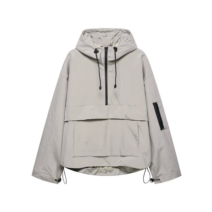 Women's Hooded Waterproof Jacket Three-Proof Windproof Rain Coat Lightweight Warm Casual Outdoor All-Weather Ladies Parka-4