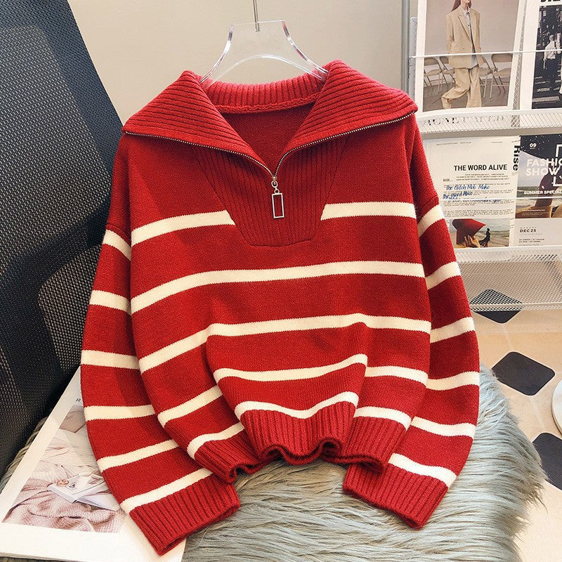Women's Striped Long Sleeve Collared Top Classic Woven Shirt Blouse Casual Work Office Smart Everyday Ladies Fitted Tee