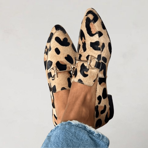 Women's Printed Loafers Elegant Casual Slip-On Shoes Comfort Style