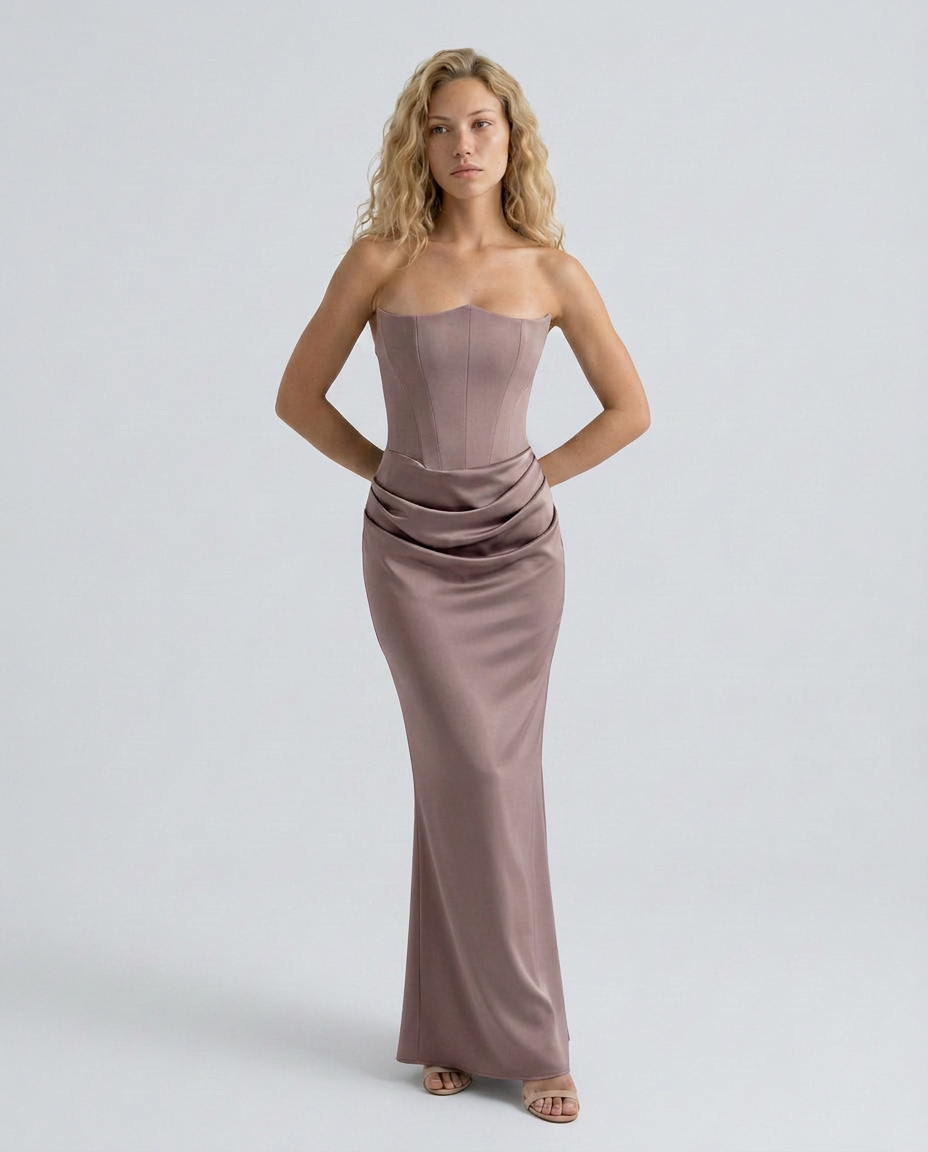 Cleo women's maxi dress in Taupe
