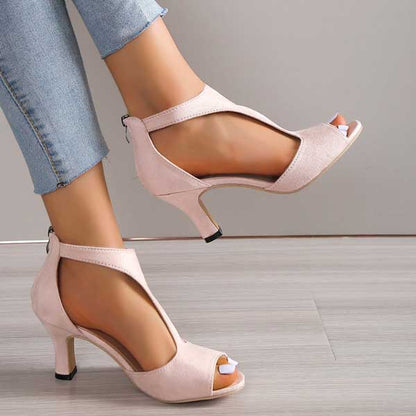 Women's Leather Sandals Elegant Slip On Casual Formal Comfort Black Pink