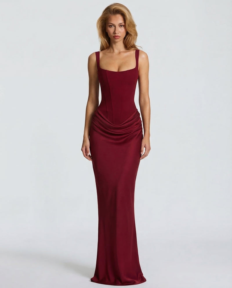 Ruby women's maxi dress in Burgundy