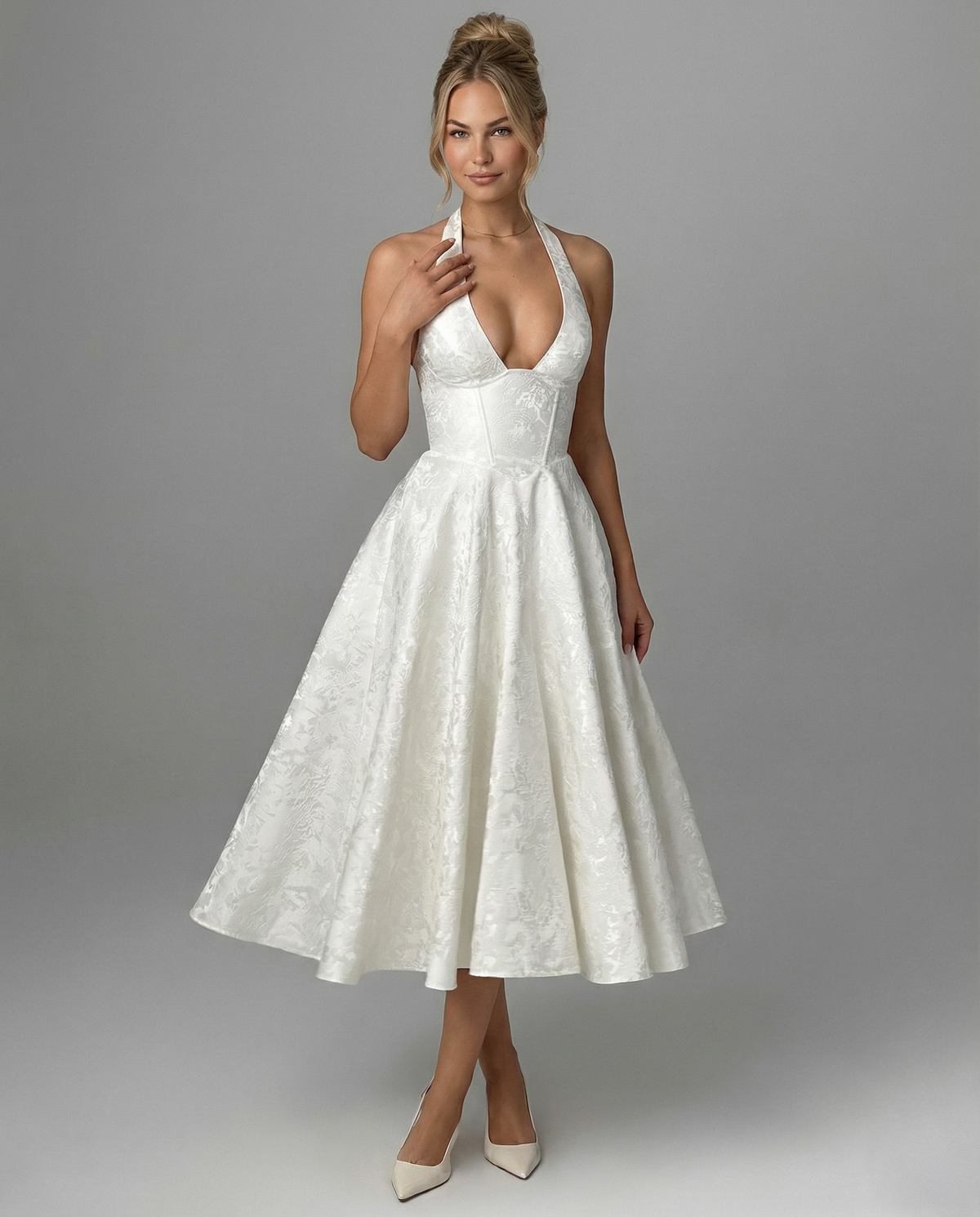 Sheryl women's midi dress in White