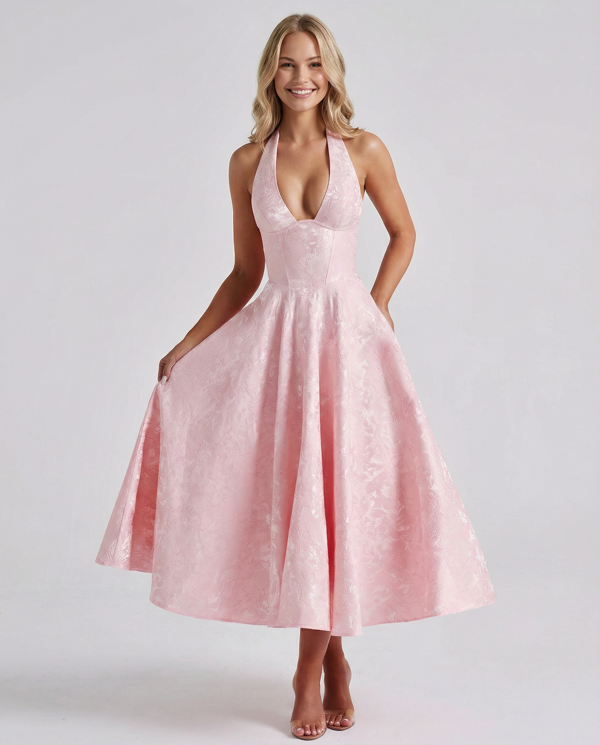 Sheryl women's midi dress in Pink