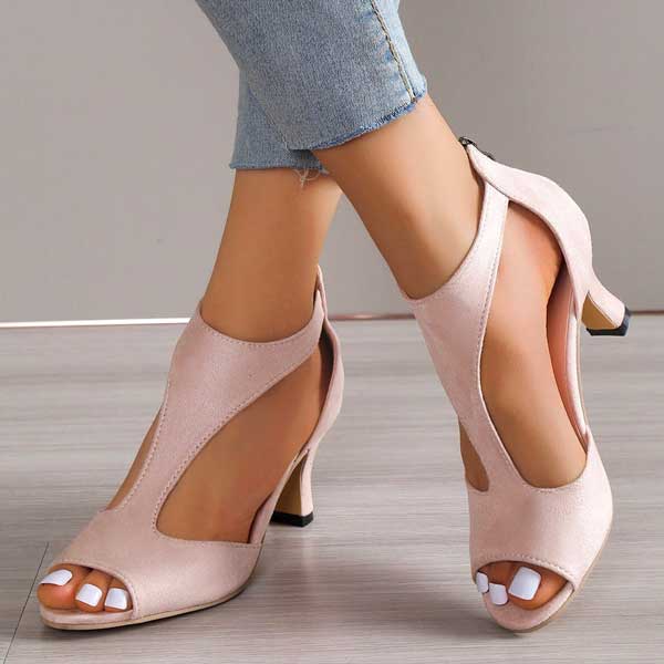 Women's Leather Sandals Elegant Slip On Casual Formal Comfort Black Pink