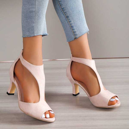 Women's Leather Sandals Elegant Slip On Casual Formal Comfort Black Pink