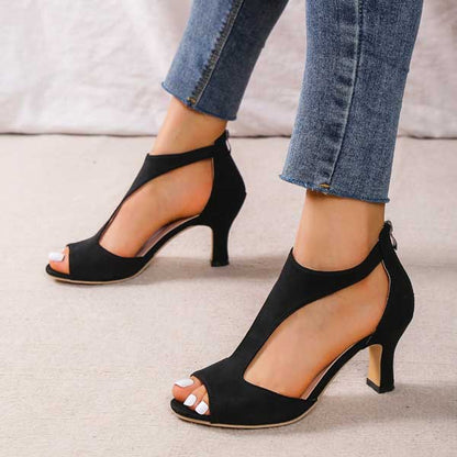 Women's Leather Sandals Elegant Slip On Casual Formal Comfort Black Pink