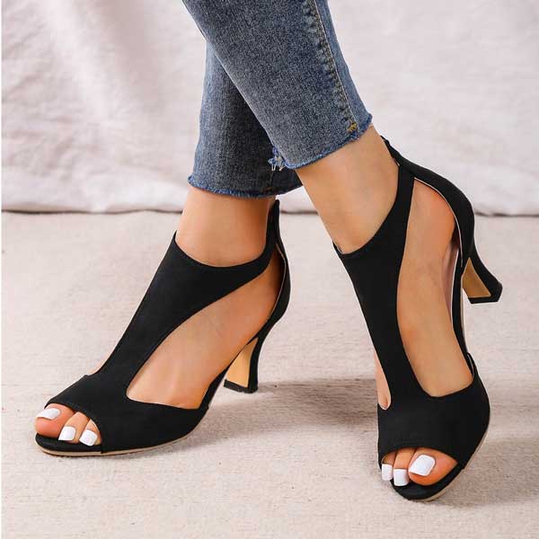 Women's Leather Sandals Elegant Slip On Casual Formal Comfort Black Pink