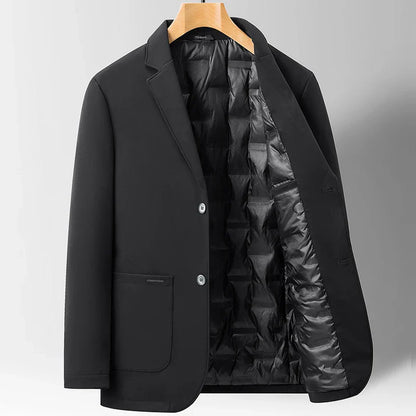 Men's Blazer Jacket Single-Breasted Two-Button Notch Lapel Quilted Lining
