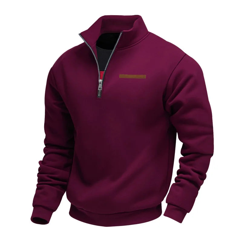 Men's Fleece Quarter-Zip Sweatshirt Casual Pullover Comfortable Everyday
