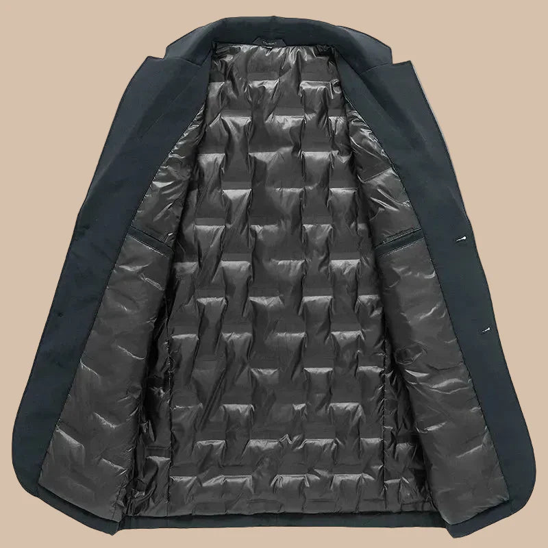 Men's Blazer Jacket Single-Breasted Two-Button Notch Lapel Quilted Lining