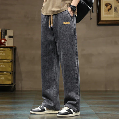 Men's Loose Fit Casual Pants Straight Leg Drawstring Waist Relaxed