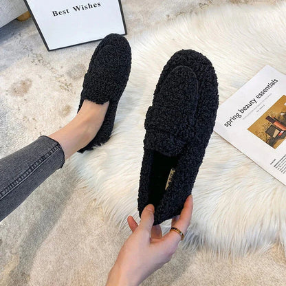 Alessandra Wool Slippers Soft Fleece Cosy Home Shoes Comfortable Indoor