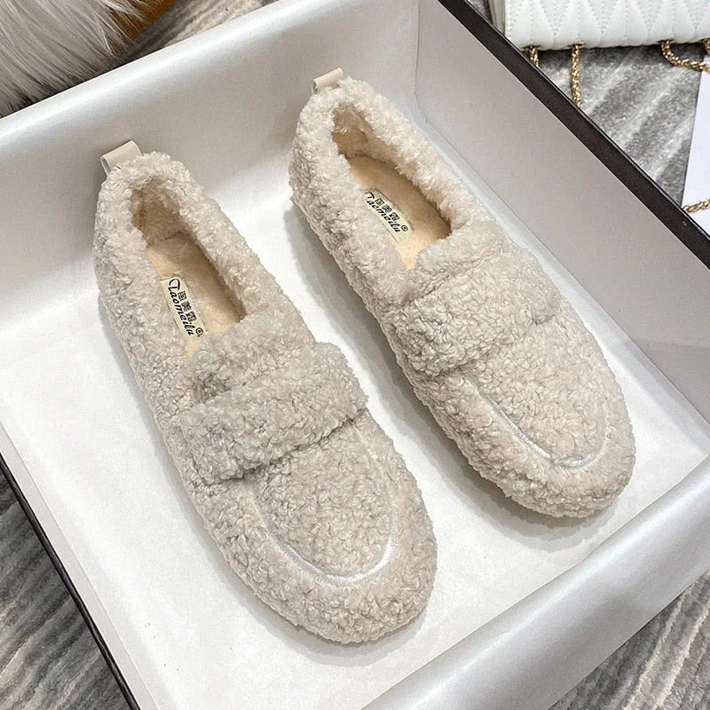 Alessandra Wool Slippers Soft Fleece Cosy Home Shoes Comfortable Indoor