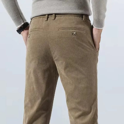Men's Slim Fit Pants Vertical Texture Casual Smart Casual Everyday Trousers