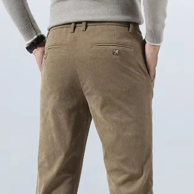 Men's Slim Fit Pants Vertical Texture Casual Smart Casual Everyday Trousers