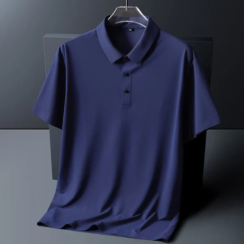 Men's Short Sleeve Polo Shirt Button Collar Regular Fit Casual Smart