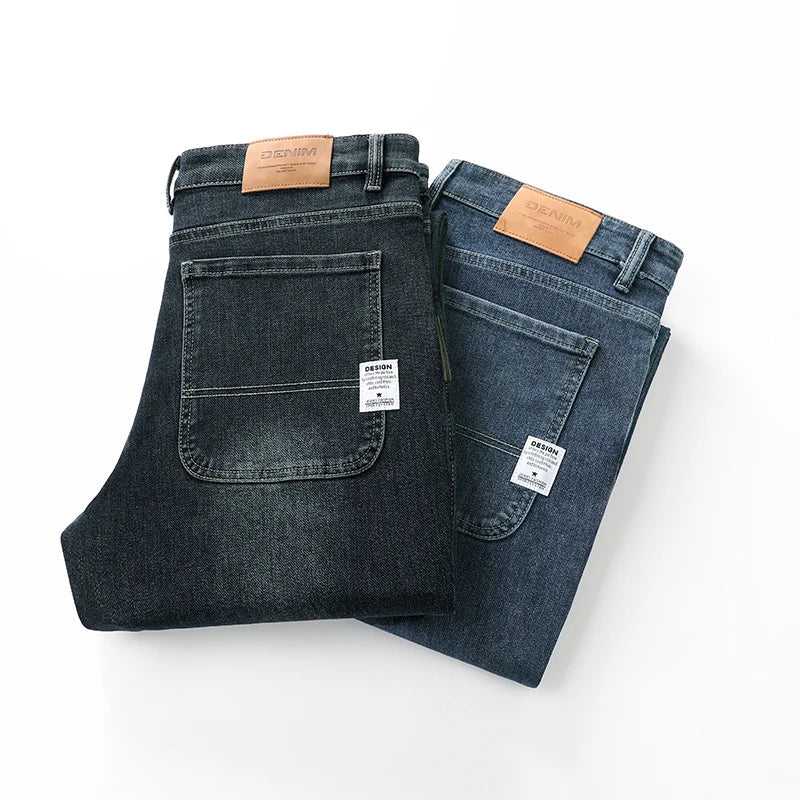 Men's Straight Leg Pants Five Pocket Button Closure Casual Everyday Trousers
