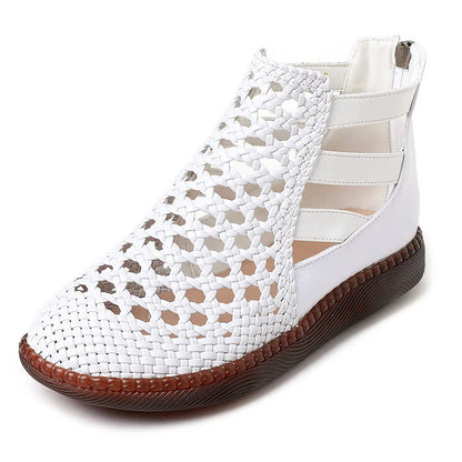 Women's Leather Sandals Chic Ankle Strap Casual Elegant Comfortable