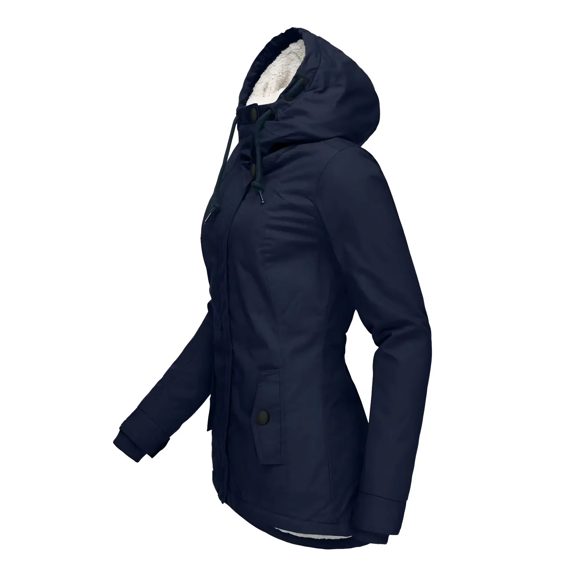 Women's Long Waterproof Winter Coat Fleece Lined Tailored Warm Elegant Outerwear