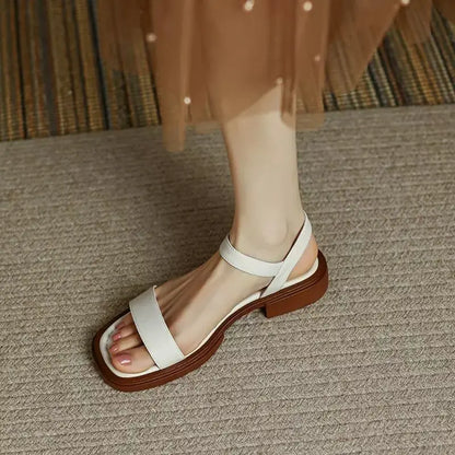 Padded Square Sandals Adjustable Buckle Comfort Everyday Casual Shoes