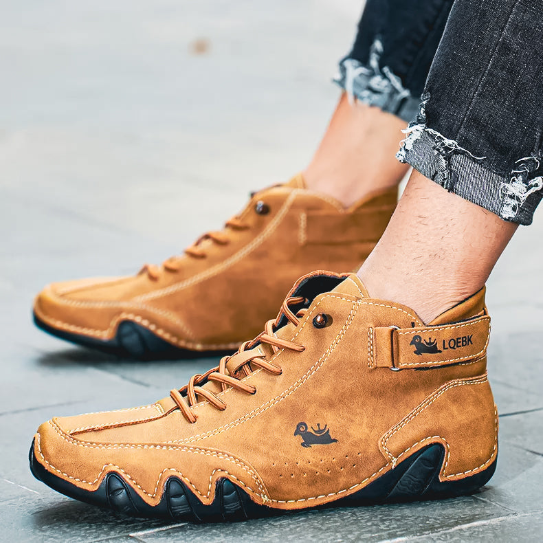 Men's Genuine Leather Italian Shoes Lace-Up Casual Formal Brown
