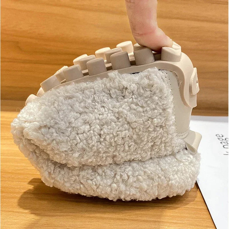 Alessandra Wool Slippers Soft Fleece Cosy Home Shoes Comfortable Indoor