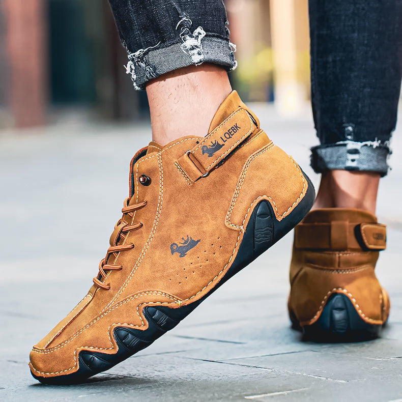 Men's Genuine Leather Italian Shoes Lace-Up Casual Formal Brown