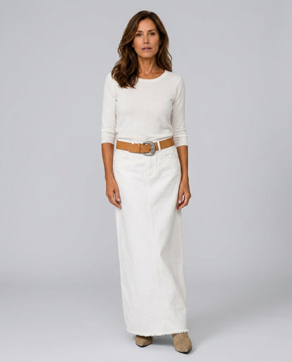 Hazel women's maxi skirt in White