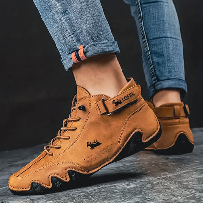 Men's Genuine Leather Italian Shoes Lace-Up Casual Formal Brown