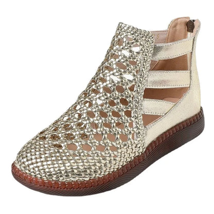 Women's Leather Sandals Chic Ankle Strap Casual Elegant Comfortable