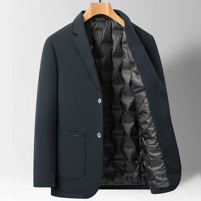 Men's Blazer Jacket Single-Breasted Two-Button Notch Lapel Quilted