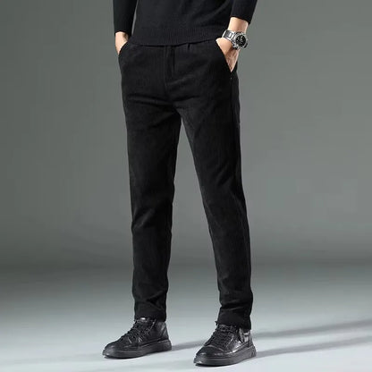 Men's Slim Fit Pants Vertical Texture Casual Smart Casual Everyday Trousers