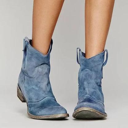 Western Ankle Boots Short Shaft Slip-On Casual Everyday Footwear